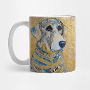 Blue and Gold Klimt Dog with Brown Eyes Mug